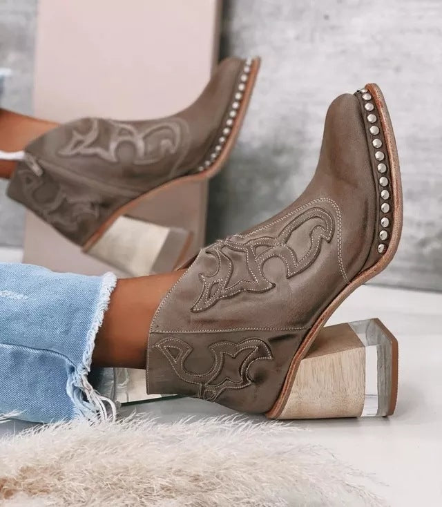 Women's Vintage Crystal Transparent High Fashion Plus Boots