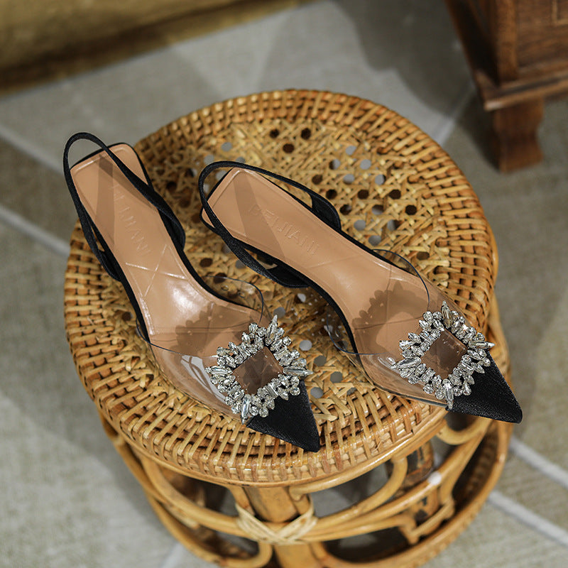 Women's High Niche Design Transparent Closed Toe Heels