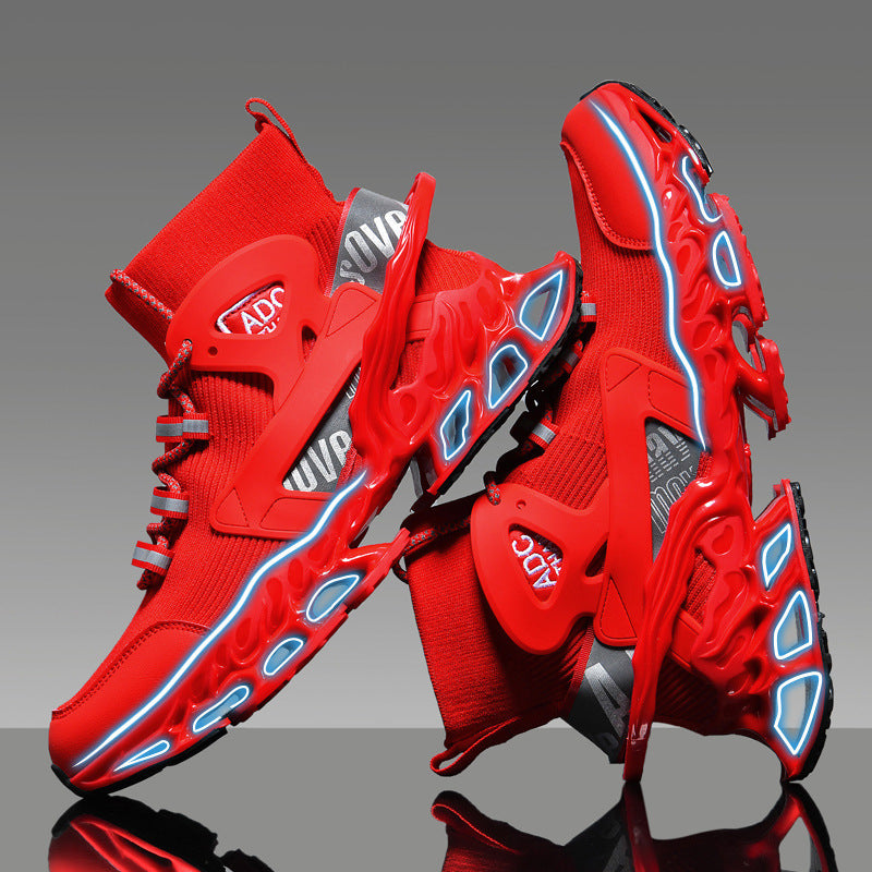 Men's Spring Breathable Running Mesh Blade Batch Sneakers