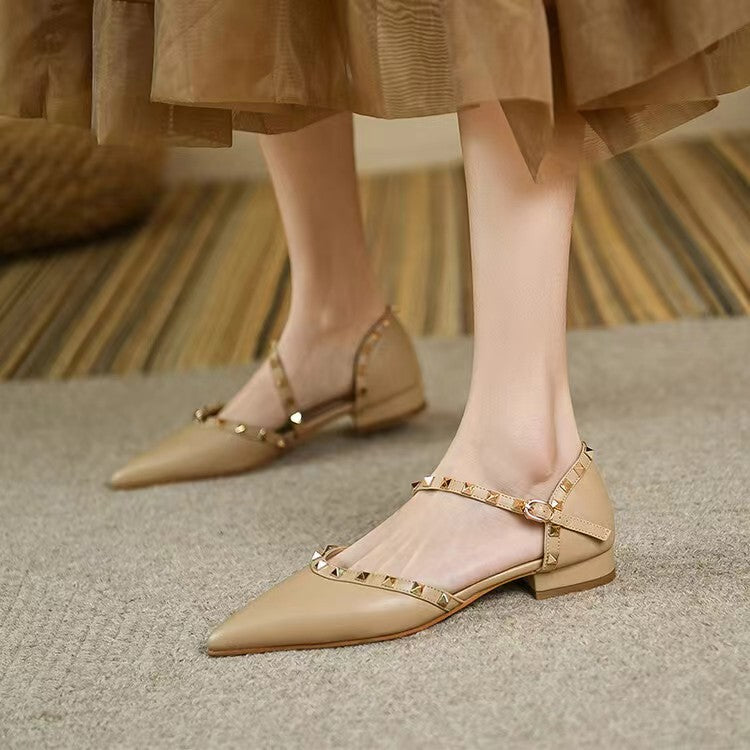 Women's Adult Lady Like Woman Wind Bottom For Leather Shoes