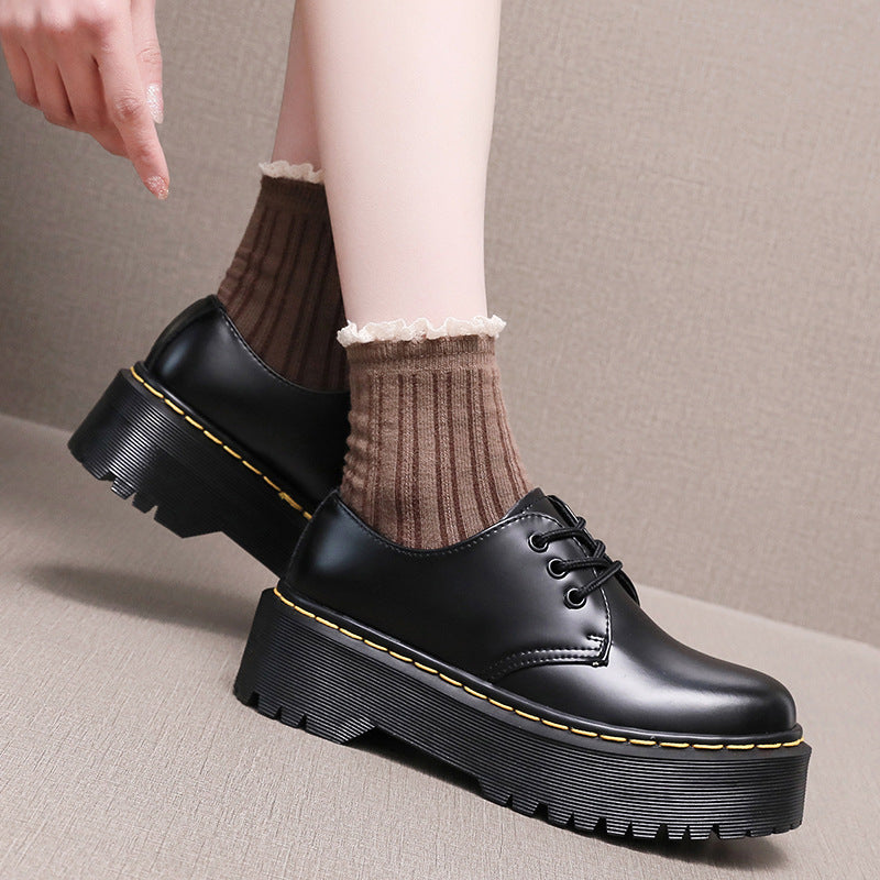 Women's Thick-soled Martin Low-cut Genuine British Round Head Boots