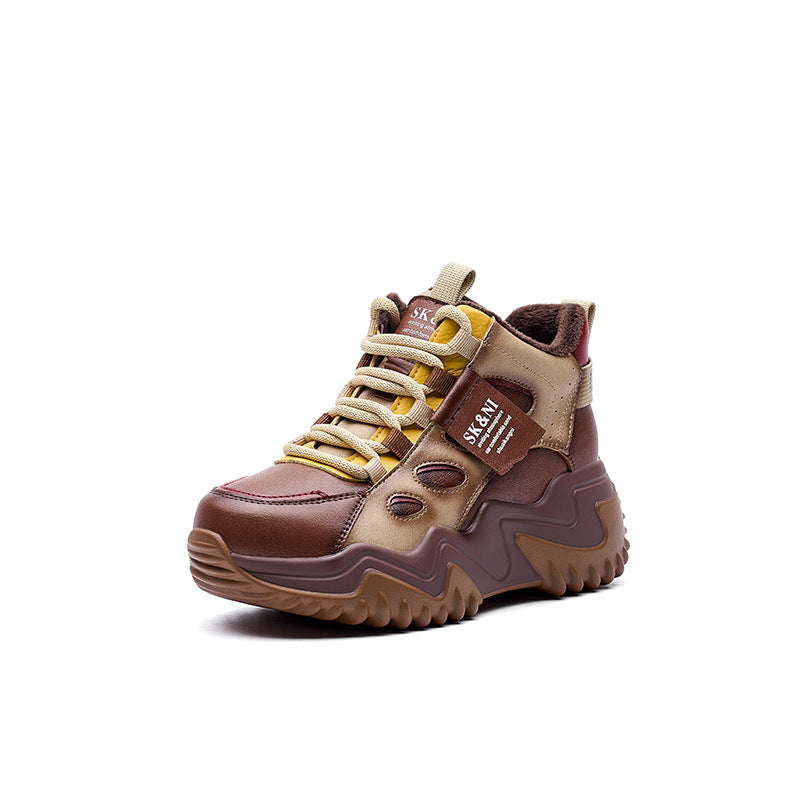 Women's Thick-soled Heightened Daddy Retro Veet Sneakers