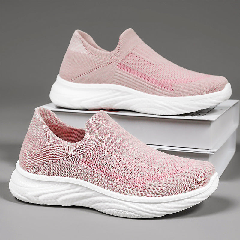 Women's & Men's Autumn Flying Woven Polyurethane Lightweight Slip-on Casual Shoes