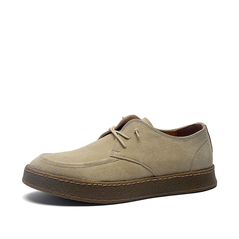 Men's Retro Suede Platform Fur-lined Matte Calf Casual Shoes