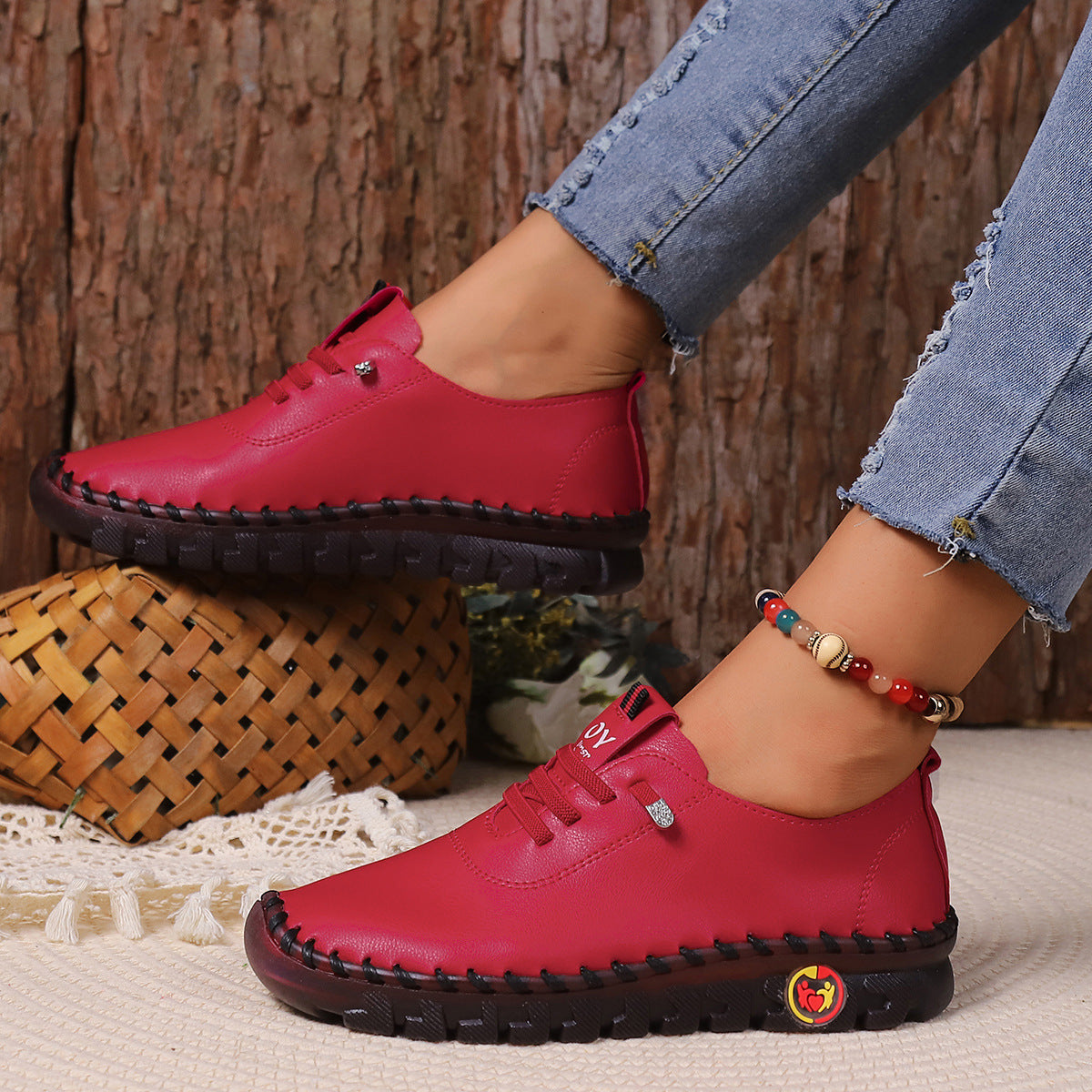 Imitation Soft Bottom Handmade Elderly Loose Wide Casual Shoes