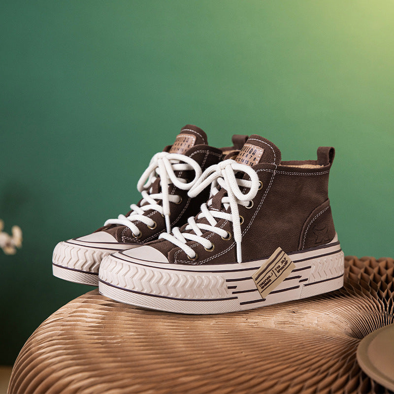 Women's Spring Genuine Platform Flat Comfortable Soft Bottom Casual Shoes