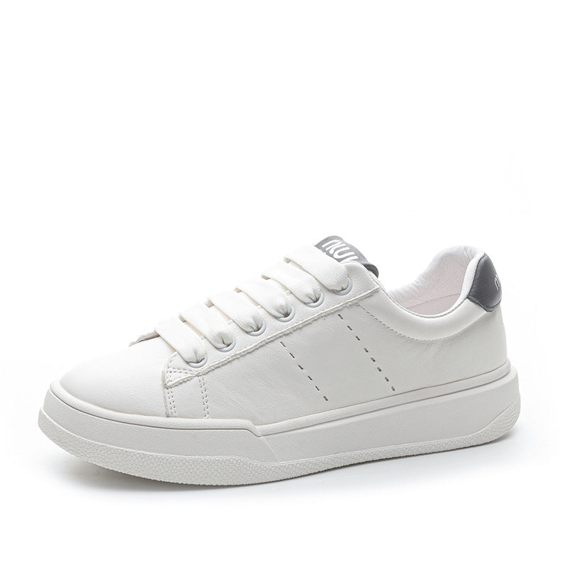 Women's White Classic Genuine Retro Style Thick Casual Shoes