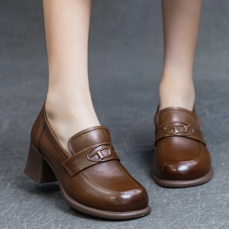 Women's Autumn Thin Thick Mid Soft Bottom Loafers