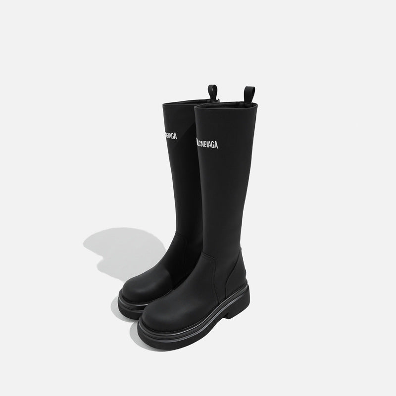 Women's British Style Platform Increased Bootie Middle Boots