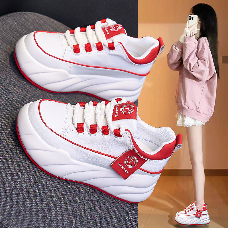 Women's Autumn Thick-soled Korean Style Versatile Small Height Casual Shoes