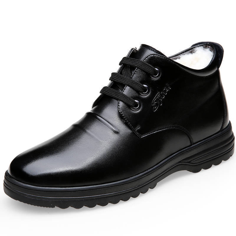 Men's Winter Thickening Thermal Cotton Soft Bottom Leather Shoes