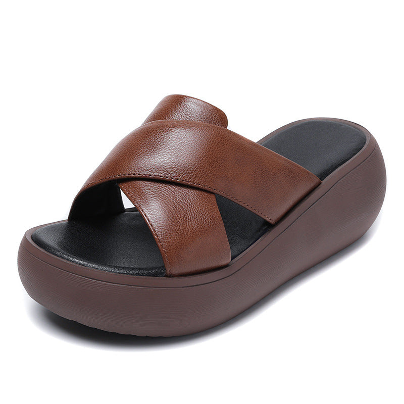 Women's Summer Genuine Thick-soled Flip-flops Simple First Slippers