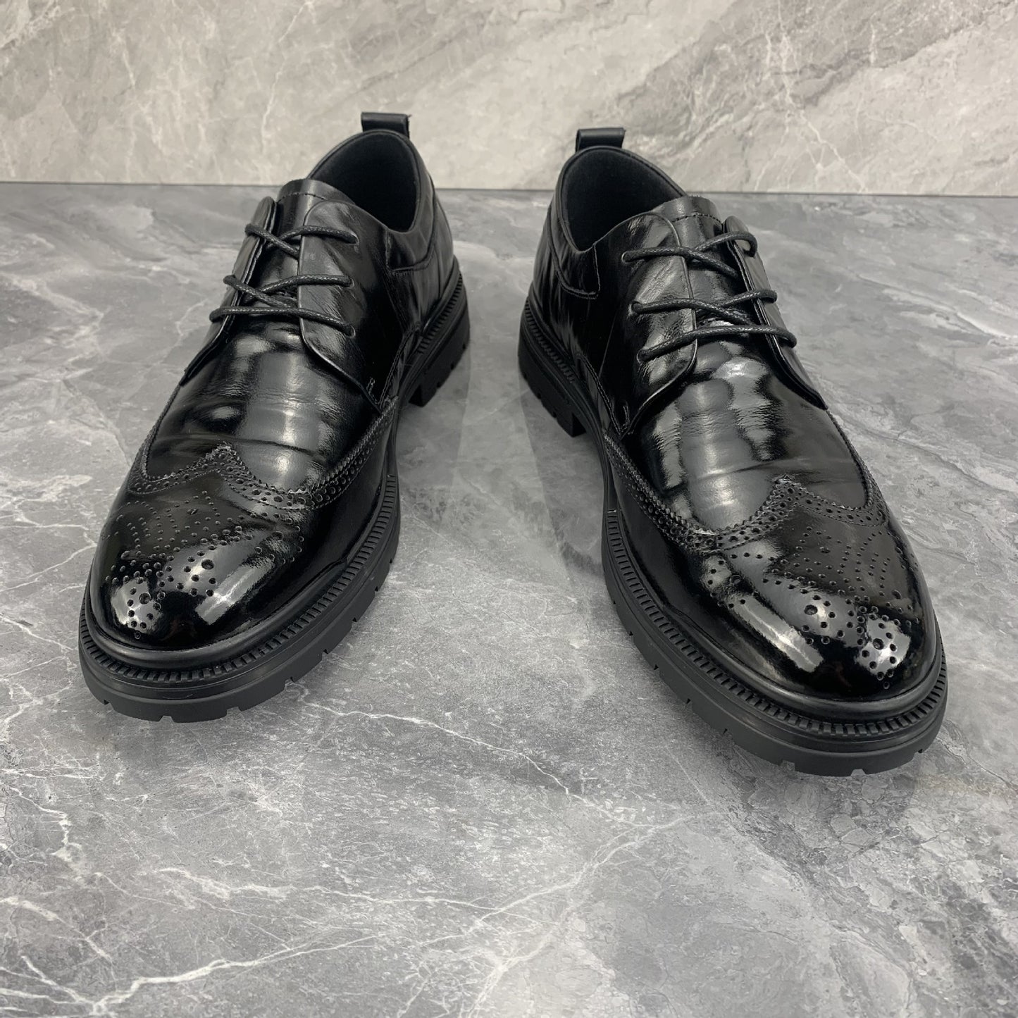 Men's First Layer Cowhide Formal Business Pumps Leather Shoes