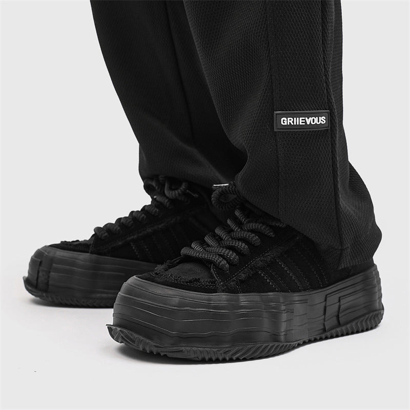 Men's Cowhide Comfortable Color Matching Versatile Trendy Sneakers