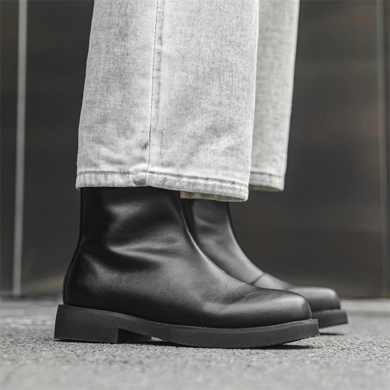 Men's Chelsea British Style Square Toe Booties Boots