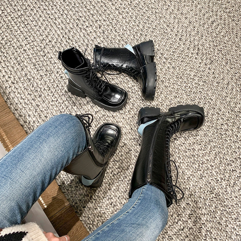 Women's Show Thin Black Platform Knight High Boots