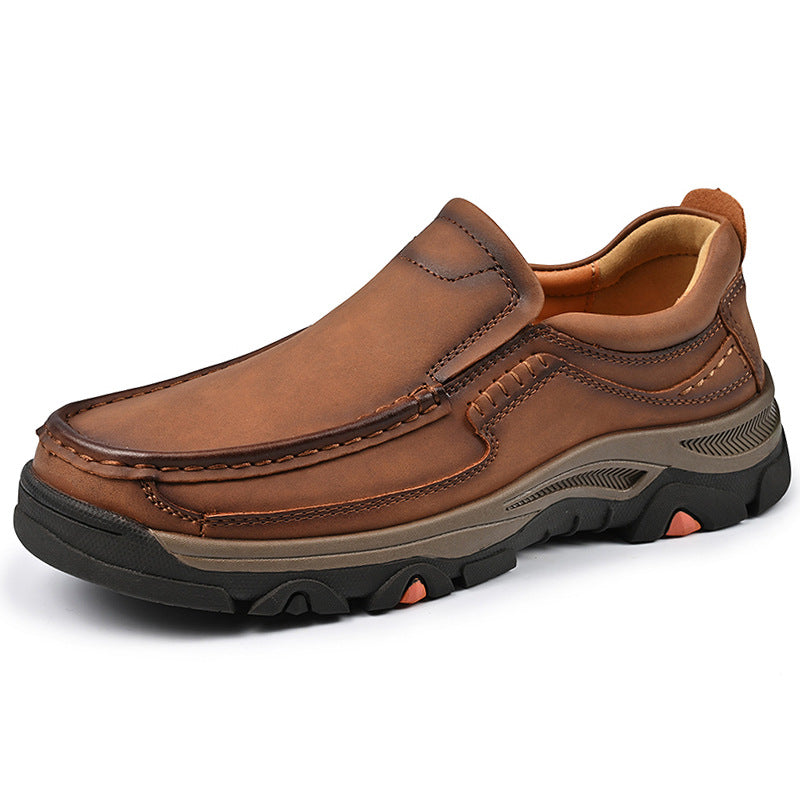 Durable Men's Plus Size Slip-on Lightweight Men's Casual Leather Shoes