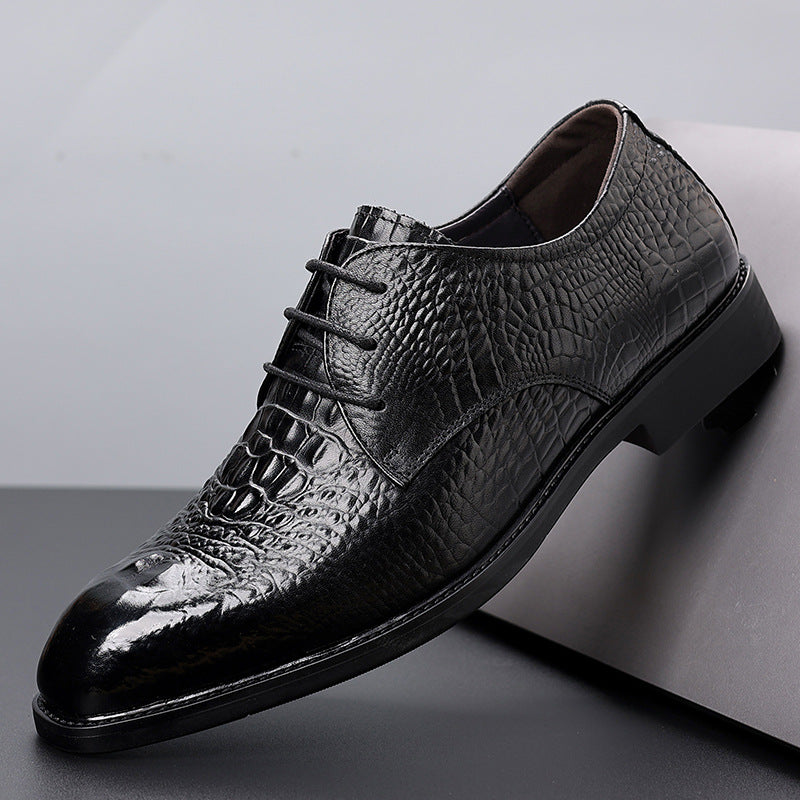 Men's Cowhide Business Formal Wear British Leisure Commute Leather Shoes
