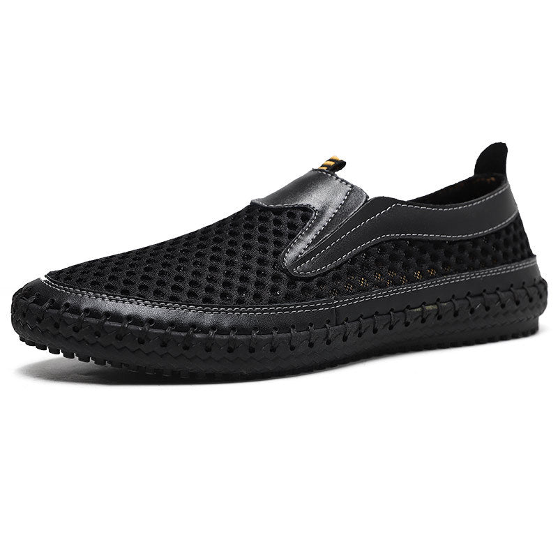 Men's Mesh Lightweight Slip-on Large Sports Soft Leather Shoes