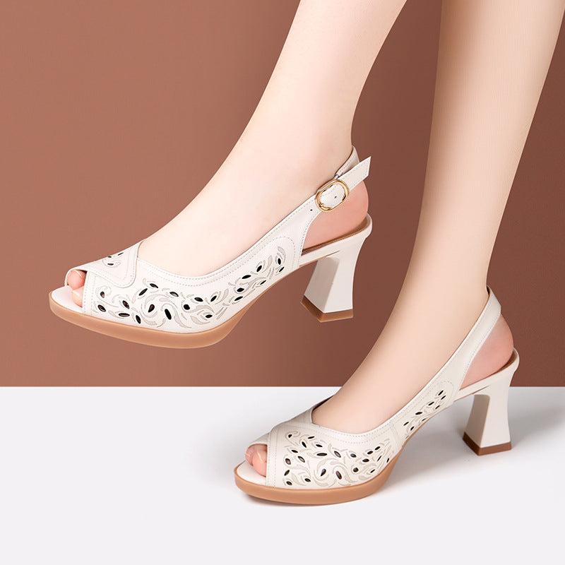 Women's Hollow Out Outer Wear Back Strap Heels