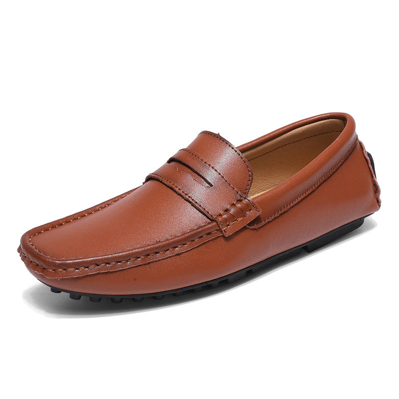 Men's Spring Plus Size Fashionable Trendy Slip-on Leather Shoes