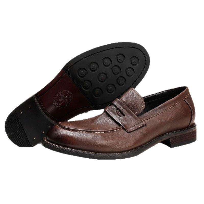 Washed-out Vintage Good Year Horse Slip-on Leather Shoes