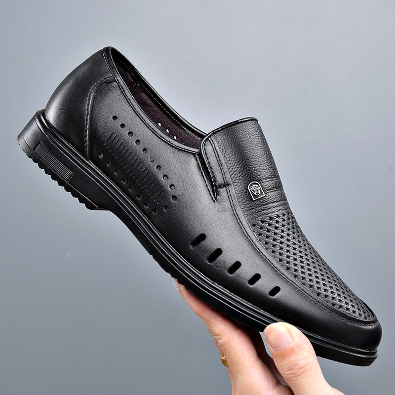 Men's Plus Size Dad Hole Genuine Summer Sandals
