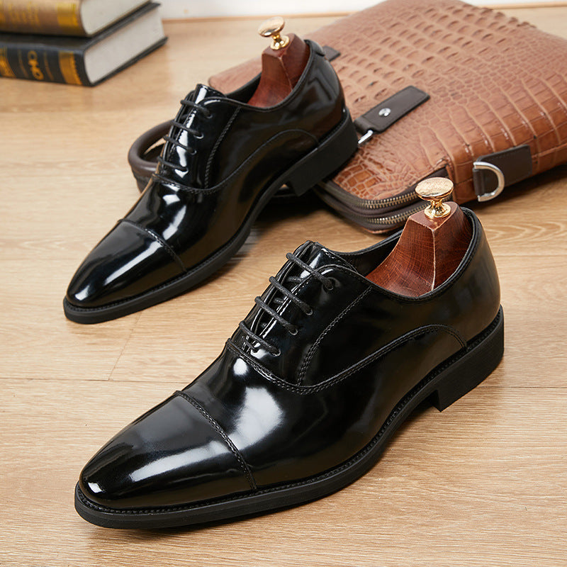 Men's Increasing Insole Formal Wear Soft Bottom Oxford Pointed Leather Shoes