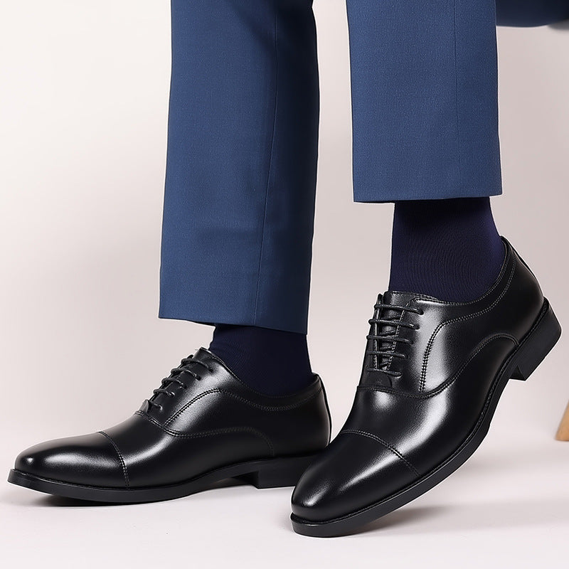 Men's Wear Breathable Oxford Pigskin Inner Three Joint Leather Shoes