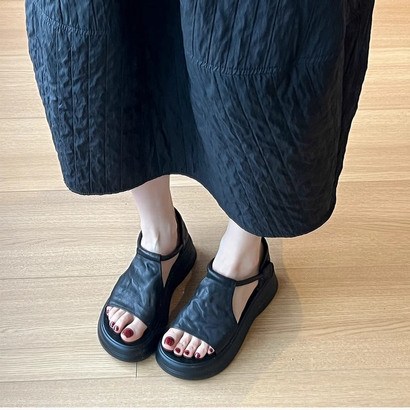 Women's Retro Height Increasing Leisure Platform Summer Sandals