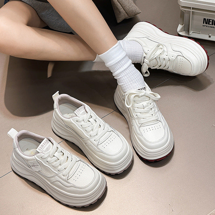 Women's White Platform Super Lightweight Soft Bottom Sneakers