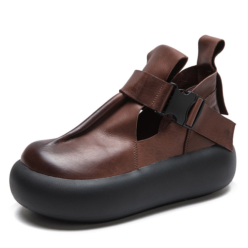 Women's Closed Toe Platform Retro Style Pumps Sandals