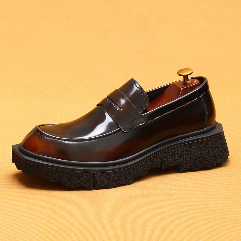 Men's Slip-on Soft Genuine Business Thick Sole Leather Shoes