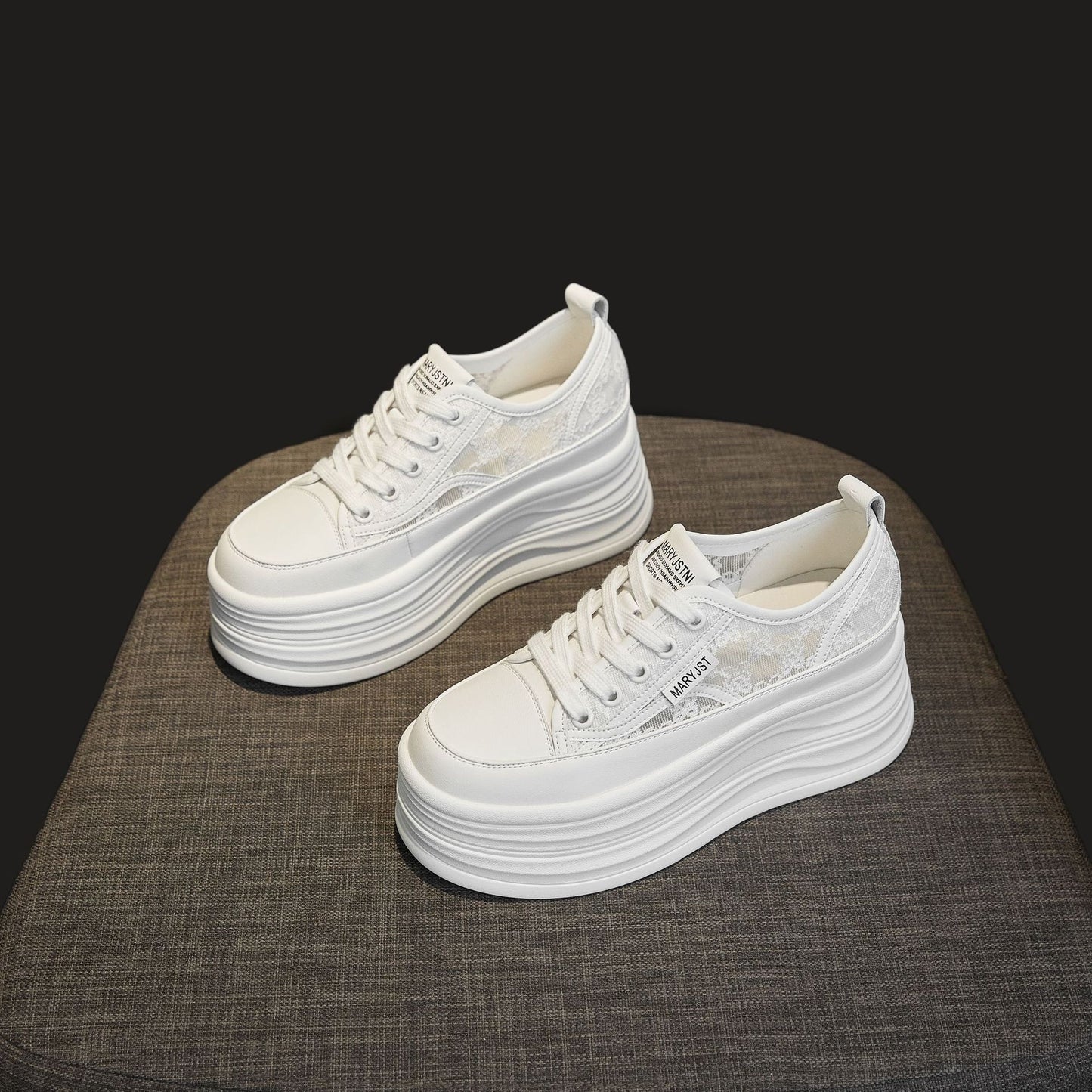 Women's Bear White Spring Thick-soled Breathable Small Casual Shoes