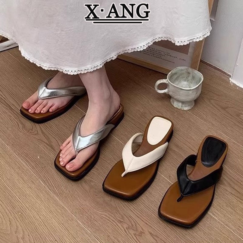 Women's Sheepskin Platform Flip-flops Summer Wear Beach Slippers