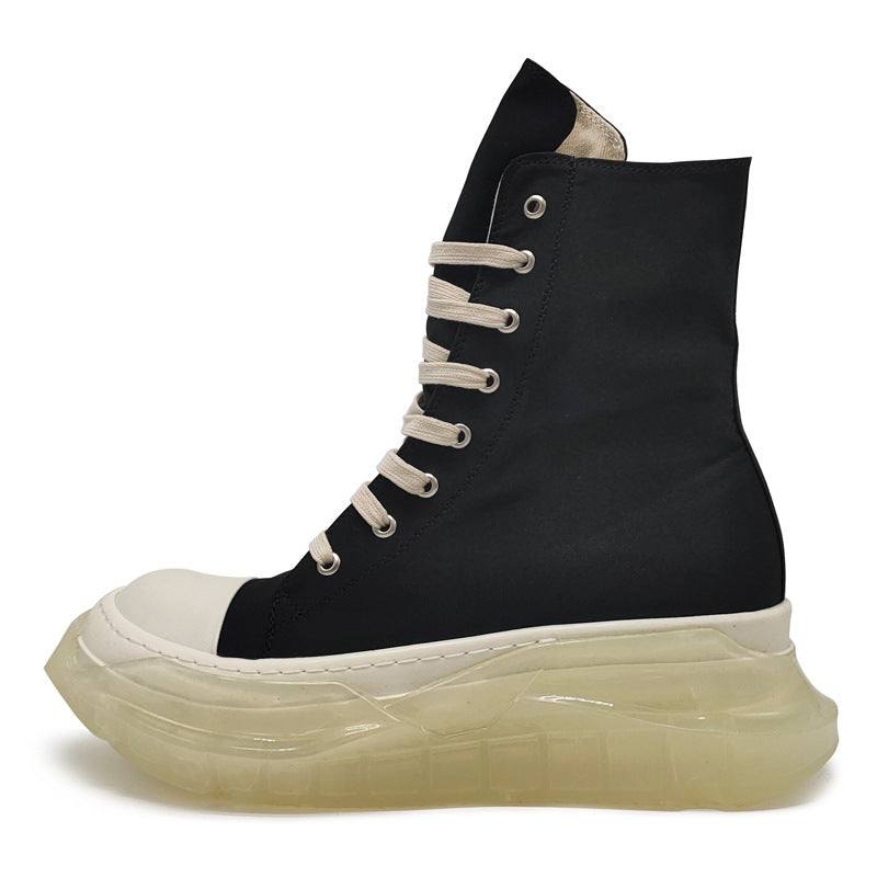 Men's Fashion Breathable Platform Hight Increasing Board Canvas Shoes