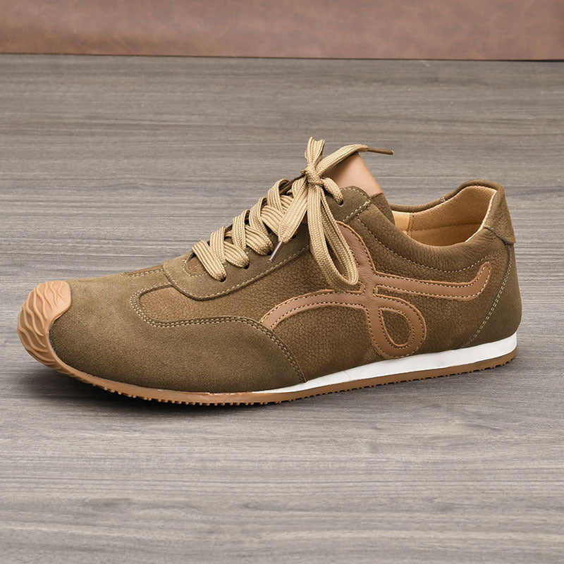 Men's Tilt Color Contrast Patchwork German Training Fashion Men's Casual Leather Shoes