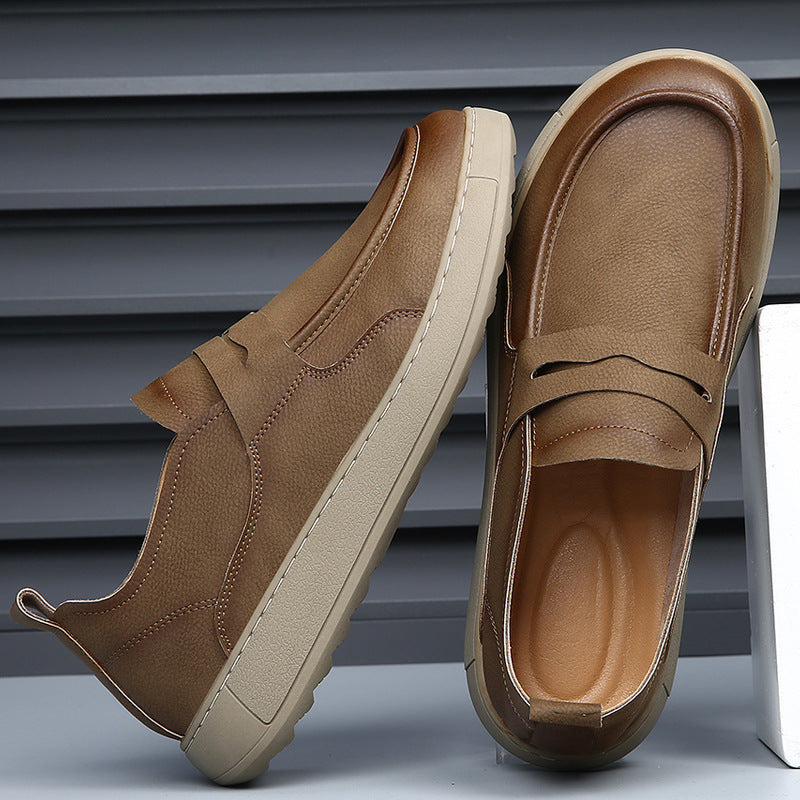 Men's Genuine Autumn Slip-on Breathable Retro Versatile Men's Shoes