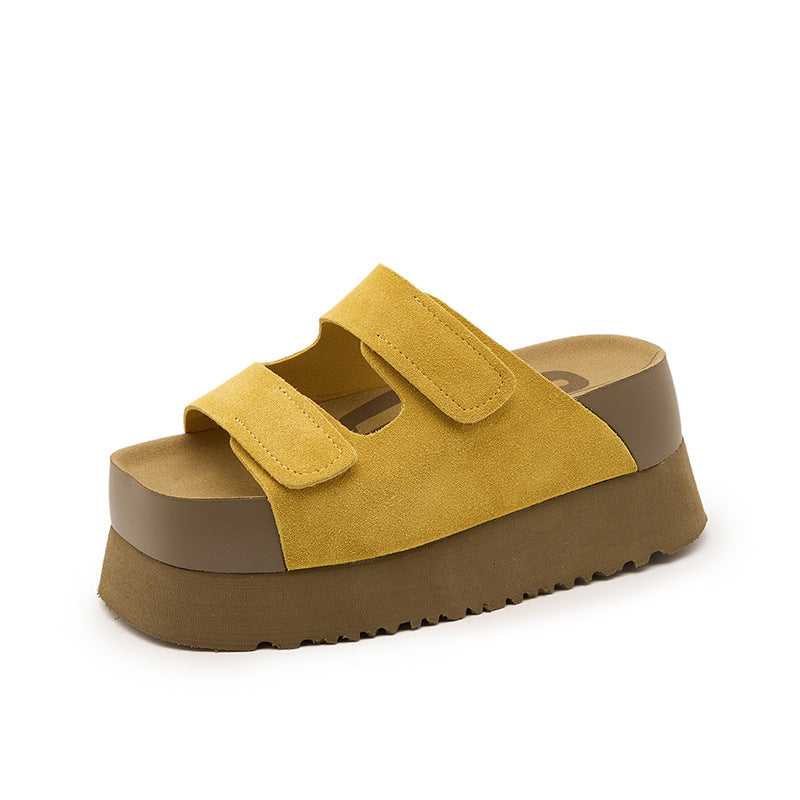 Women's Wen Platform Thick Breast Toast Retro Slippers