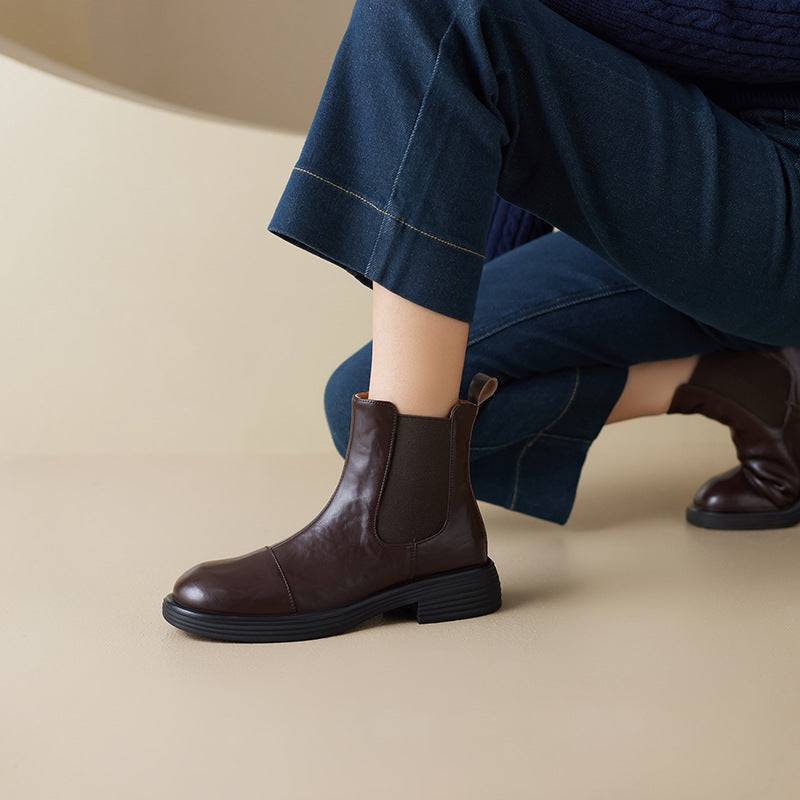 Women's British Retro Chelsea Ankle Martin Smoke Boots