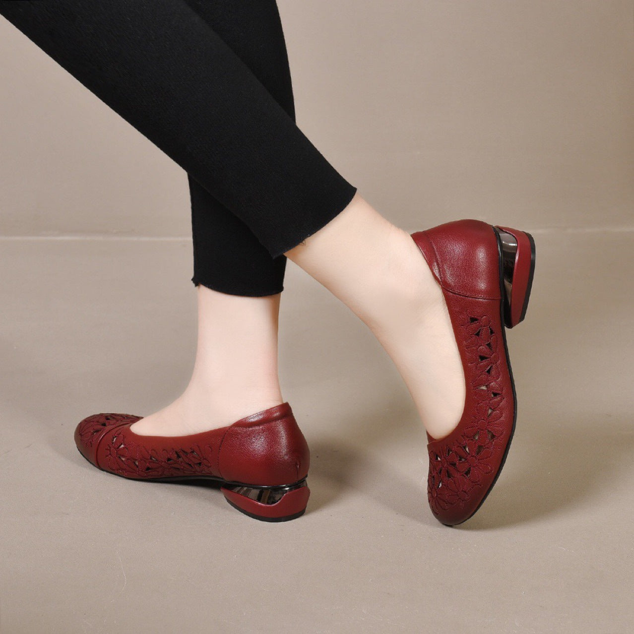Women's Leap Moon Mom Genuine Comfortable Flat Casual Shoes