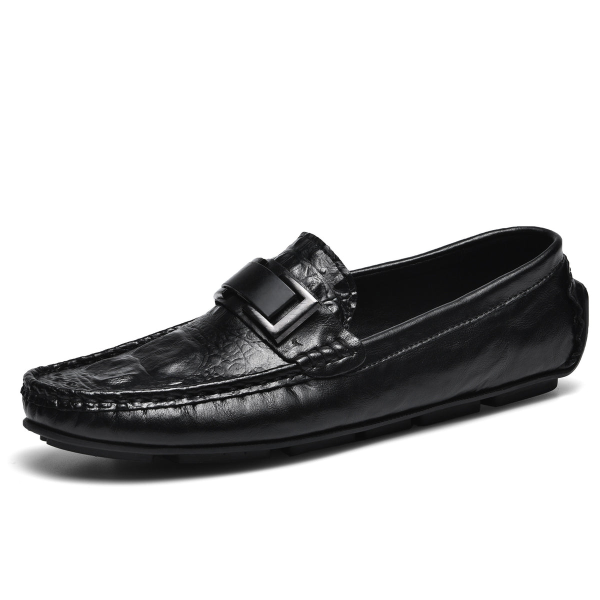 Men's Live Crocodile Pattern Plus Size Lazy Driving British Men's Casual Shoes