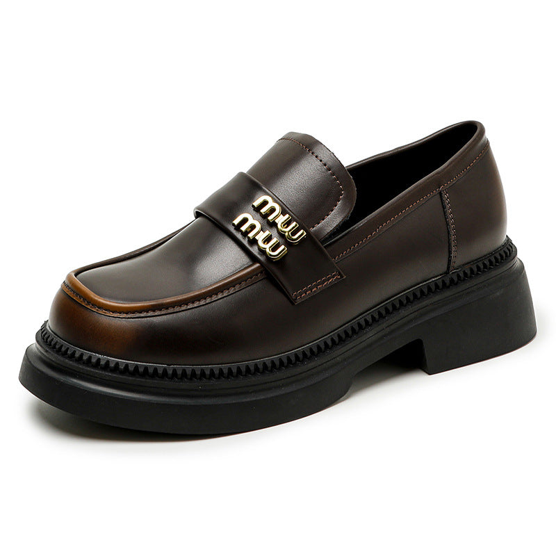 Preppy Style Slip-on All-inclusive Step-on Buckle Heels