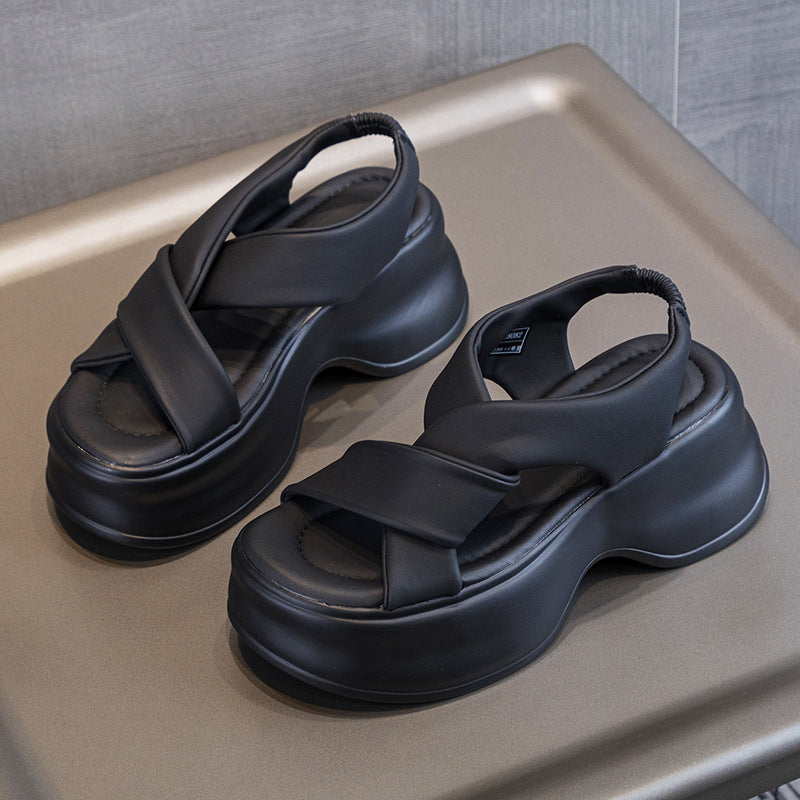 Women's Platform Small Wide Strap Summer Outer Wear Sandals
