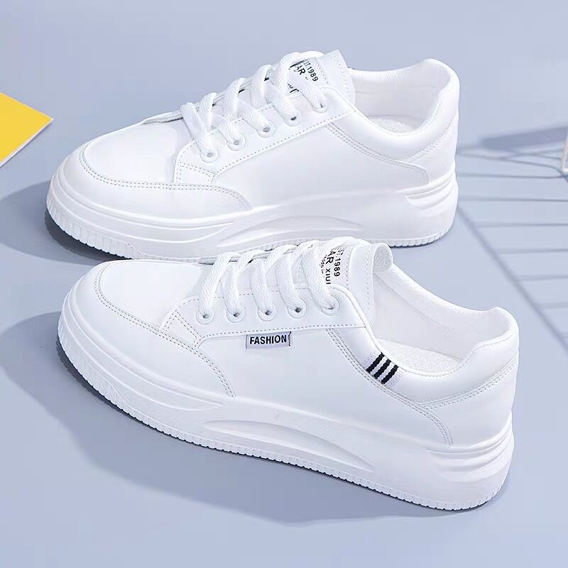 Women's Fashionable Versatile Fashion Board Hidden White Casual Shoes