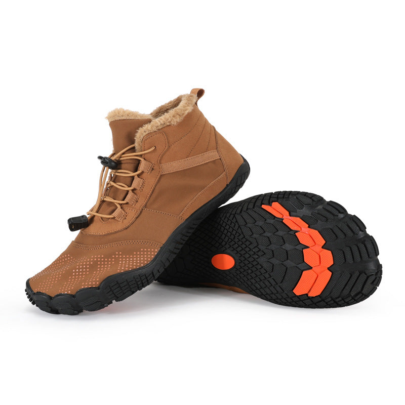 Men's Outdoor Five-finger Winter Cotton Waterproof Plus Snow Boots