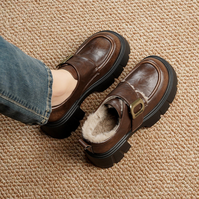 Women's Preppy Style Platform Soft Retro British Loafers