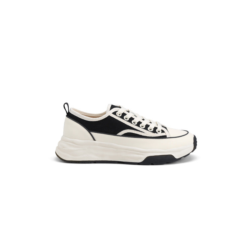 Women's Grape Mom Platform Elevator Wild White Soft Canvas Shoes