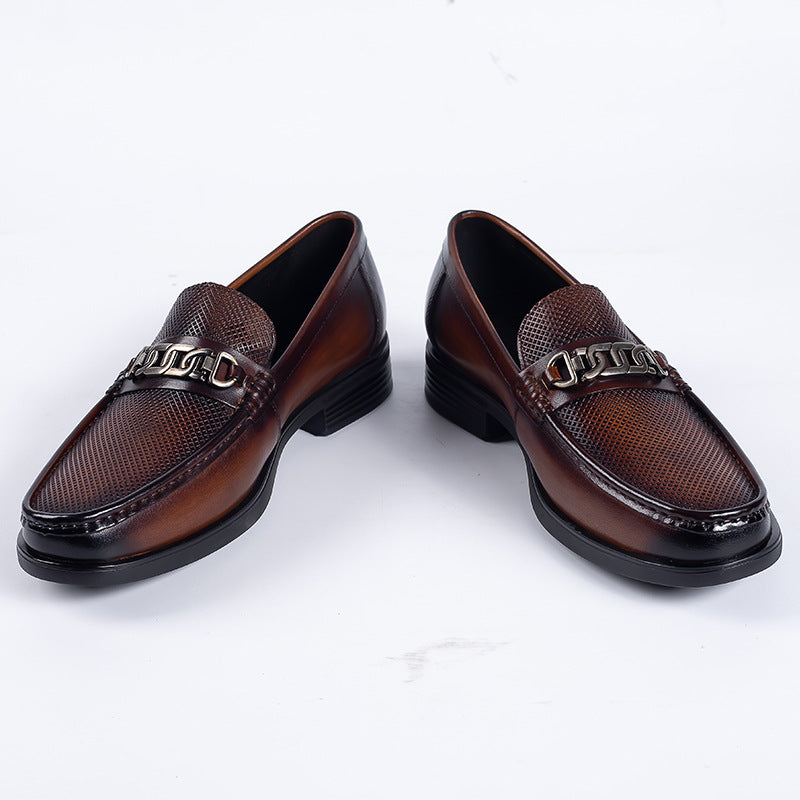 Men's Summer Genuine Breathable One Pedal Slip-on Loafers