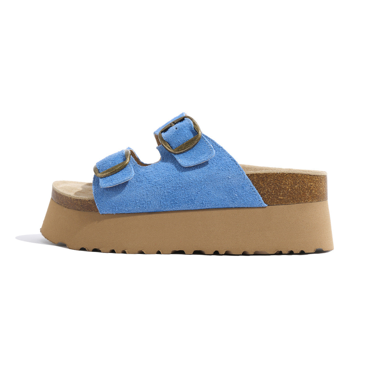 Women's Sier Thick Bottom Beach Retro Double Buckle With Slippers